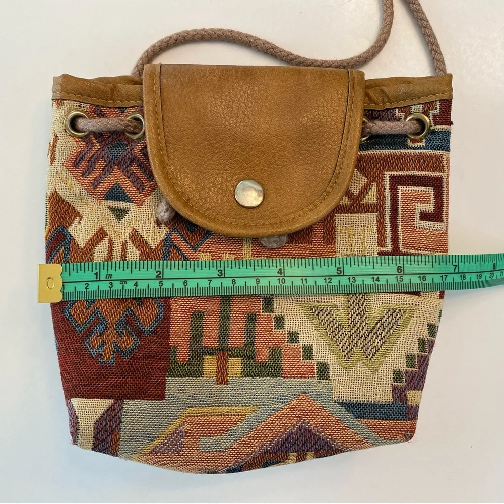 Boho Native American Aztec Weaved Mini Bag Purse Festive Micro Boho Crossbody - Picture 9 of 12